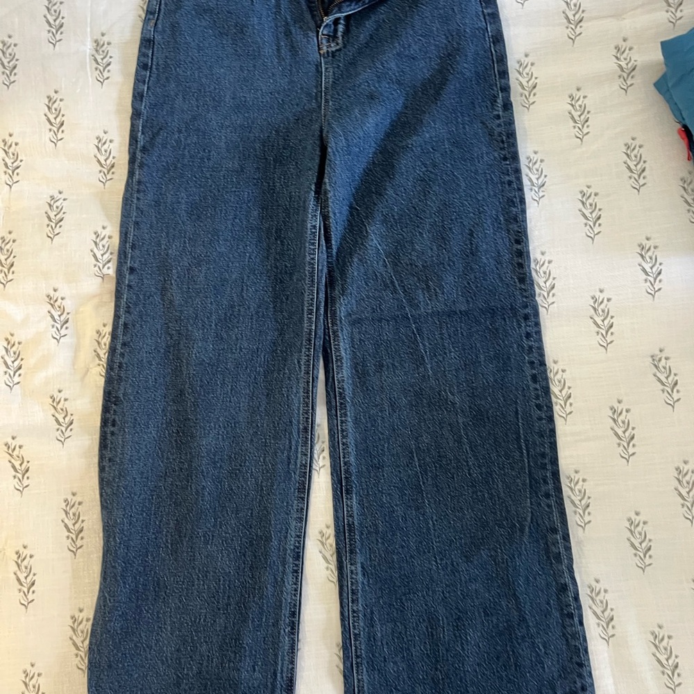 J. Crew Wide Leg Blue Denim Trousers